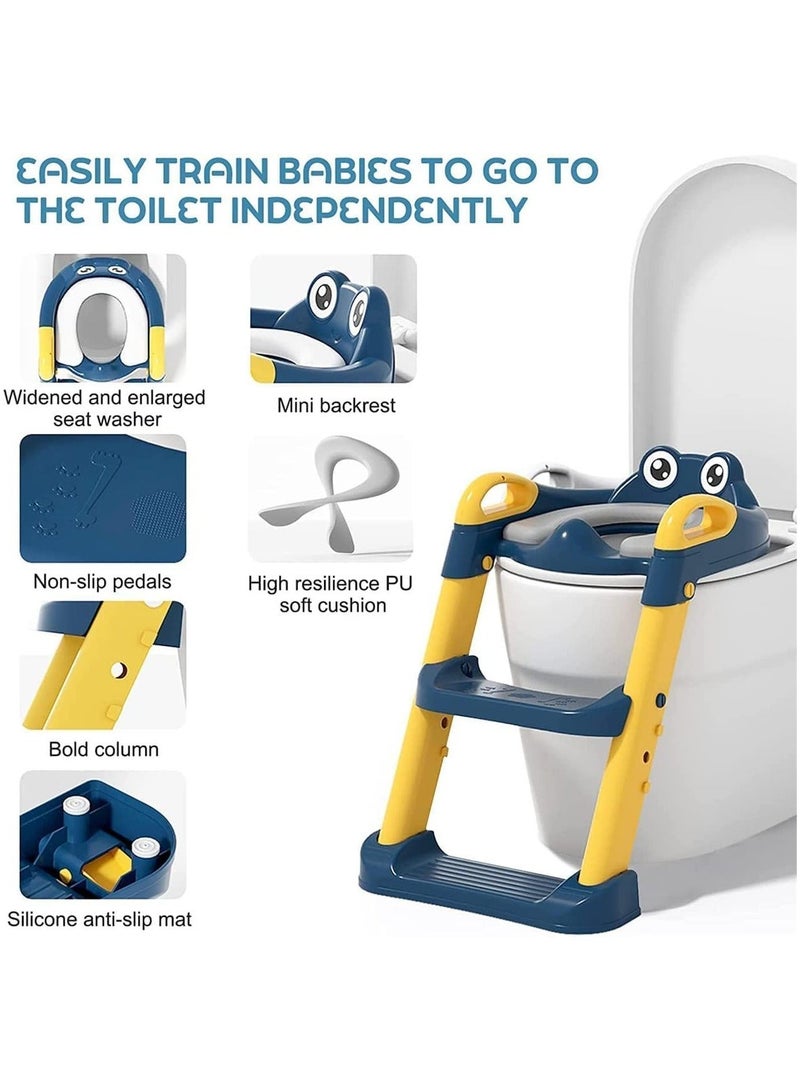 ممز بلانيت مقعد تدريب للأطفال على استخدام المرحاض، مصمم بشكل فريد ليكون مريحًا وآمنًا، ومزودًا بسلم مدمج ودرجتين. يتميز بألوانه الزاهية (الأزرق والأصفر) وتصميمه الصديق للأطفال، ليكون شريكًا مثاليًا في رحلة تعليم طفلك الاستقلالية. مقعد حمام اطفالي - قصرية اطفال - مقعد تدريب ذاتي._ مستلزمات اطفال ـ سلم تدريب الحمام للاطفال ـ مقعد تواليت للاطفال ـ لوازم الحمام للاطفال ـ منتجات تدريب الأطفال - Image 5